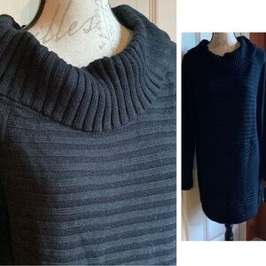 NWT Macys AGB Knit Turtleneck Tunic Fall Winter Sweater Sweaterdress Black sz XL